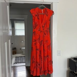 Free People red/orange midi dress. Size 4